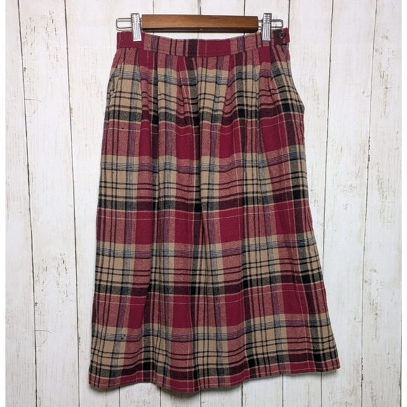 Pendleton Dresses & Skirts - Vintage Pendleton Plaid Wool Skirt Petite 10 Cottagecore Rustic Upcycle *READ*